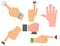 Hand press red button vector finger control start up arm push pointer cursor target gesture internet human body part