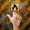 Hand press touch fire symbol