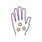 Hand pressure points RGB color icon