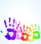 The hand print abstract color background