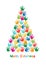 Hand print Christmas tree, vector