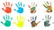 Hand print color art craft trace paint