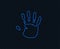 Hand print sign icon. Stop symbol.