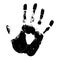 Hand print silhouette vector icon