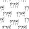Hand Promise  outline vector seamless pattern