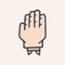 hand prosthesis color vector doodle simple icon