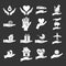 Hand protect icon set grey vector