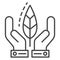 Hand protect leaf icon, outline style