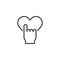 Hand push heart button outline icon