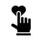 Hand push heart button vector, Social media solid style icon