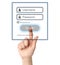 Hand pushing login box form ui element