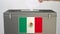 Hand putting paper ballot into ballot box with flag of Mexico. Election related clip