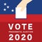 Hand Putting Voting Paper in the Ballot Box. USA Presidential Election 2020 Vector