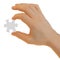 Hand with puzzle piece isolated with path
