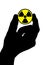 Hand with radiation sign