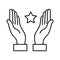 Hand raiz pray Isolated Vector icon which can easily modify or edit