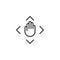 Hand on remote control button outline icon