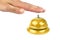 Hand ringing in yellow service bell ,