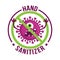 Hand sanitizer - Antiviral antibacterial formula vector icon.