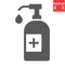 Hand sanitizer glyph icon, hygiene and disinfection, hand soap sign vector graphics, editable stroke solid icon, eps 10.