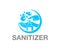 Hand sanitizer and hand washing, logo design. Hygiene, cleanliness and health, vector design