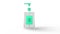 Hand sanitizer in plastic bottle on white background. Insert your text. 3d rendering