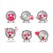 Hand saw cartoon character with love cute emoticon