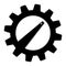 Hand saw or handsaw carpentry tool  in gear icon for apps and websites
