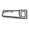 Hand saw line icon, build and repair, handsaw sign