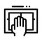 Hand Scanning Icon Vector Outline Illustration