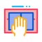 Hand Scanning Icon Vector Outline Illustration