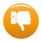 Hand sediment icon vector orange