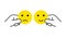 Hand is selecting a happy mood smiley. Vector