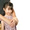 Hand of senior hugging with her child. Asian llttle girl embrace