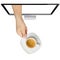 Hand Serving Coffee Screen Isolated