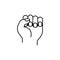 hand, sexual abuse line icon. Signs and symbols can be used for web, logo, mobile app, UI, UX