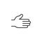 Hand shake gesture line icon