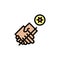 Hand shaking, coronavirus icon. Simple color with outline vector elements of viral pandemic icons for ui and ux, website or mobile