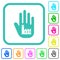 Hand shaped power plant sanction sign solid vivid colored flat icons
