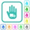 Hand shaped transport sanction sign solid vivid colored flat icons