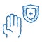 Hand Shield With Cross doodle icon hand drawn illustration