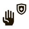 Hand Shield With Cross Icon Illustration