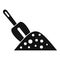 Hand shovel soil icon, simple style