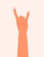 Hand showing heavy metal rock-n-roll gesture. Rock symbol vector illustration