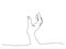 Hand showing something sign. Continuous one line art