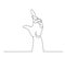 Hand showing something sign. Continuous one line art