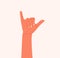 Hand showing two fingers. vector illustration. Shaka gesture or call me sing