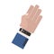 Hand side with formal blue sleeve and watch