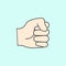 hand sign fist colored outline icon. One of the collection icons for websites, web design, mobile app