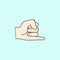 hand sign fist with an elongated little finger colored outline icon. One of the collection icons for websites, web design, mobile